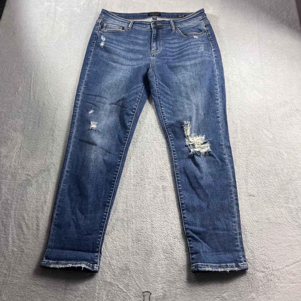 Judy Blue Slim Fit Distressed Jeans Medium Wash Size 13/31 JB82204DK